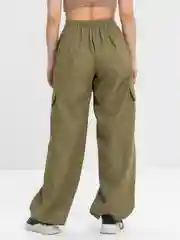 Зеленый брюки карго женские, на резинке