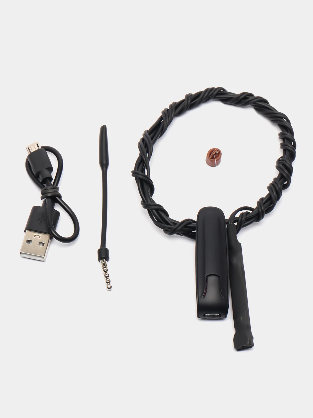 Черный магнитный микронаушник Help-Ear Bluetooth, с выведенным микрофоном