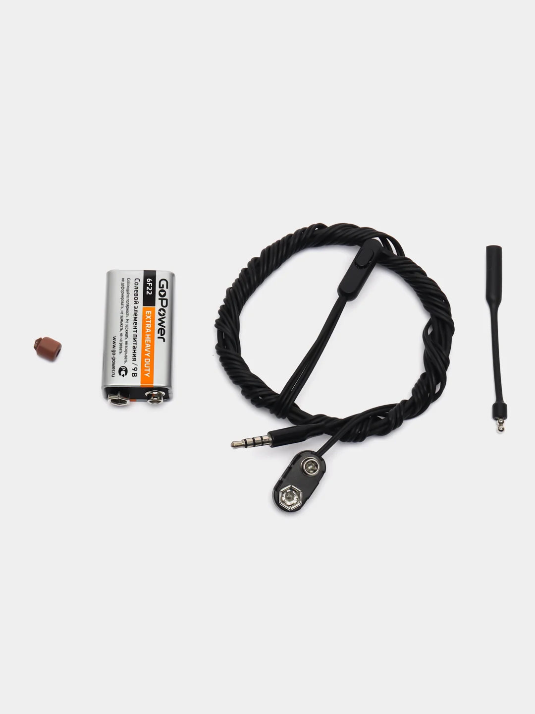 Черный микронаушник магнитный Help-Ear Crona Lite проводной, на батарейке, встроенный микрофон