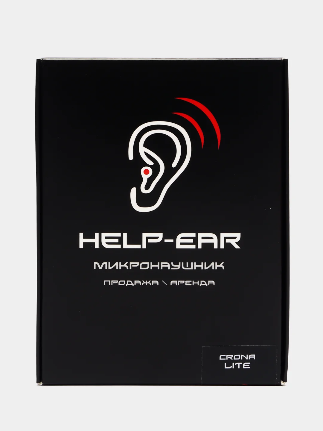 Черный микронаушник магнитный Help-Ear Crona Lite проводной, на батарейке, встроенный микрофон