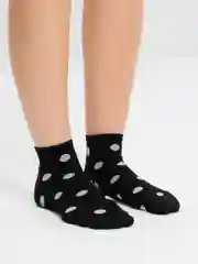Темно-синий носки женские, хлопковые, короткие в горох