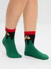 Зеленые носки с рисунком