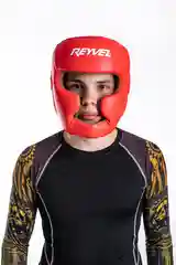 Красный шлем боксерский Reyvel Vinil