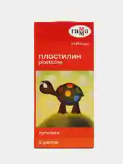 Пластилин со стеком "Гамма", 6 цветов, 120 г