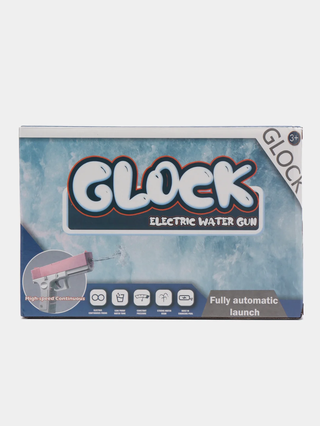 Голубой электрический водный пистолет CLOCK на аккумуляторе, для детей