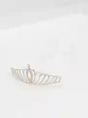 Серый диадема, корона, ободок со стразами, с гребешком