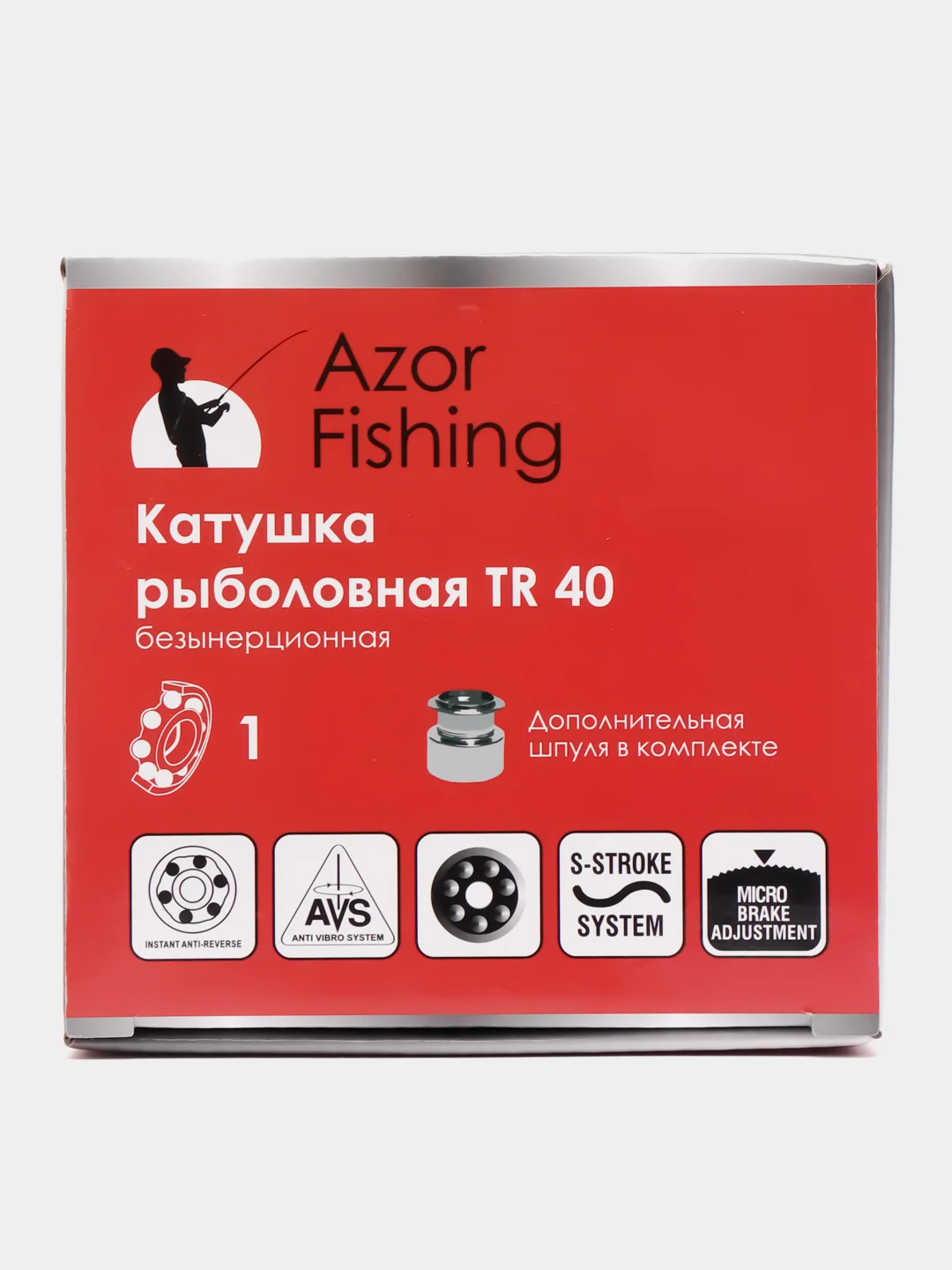 AZOR FISHING катушка безынерционная, с задним фрикционом, "Тур" TR-40, 2 шпули, пластик