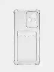 Черный силиконовый чехол для Xiaomi Redmi Note 12 Pro 5G, с карманом для карт, прозрачный