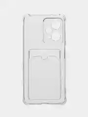Прозрачный силиконовый чехол для Xiaomi Redmi Note 12 Pro 5G, с карманом для карт, прозрачный