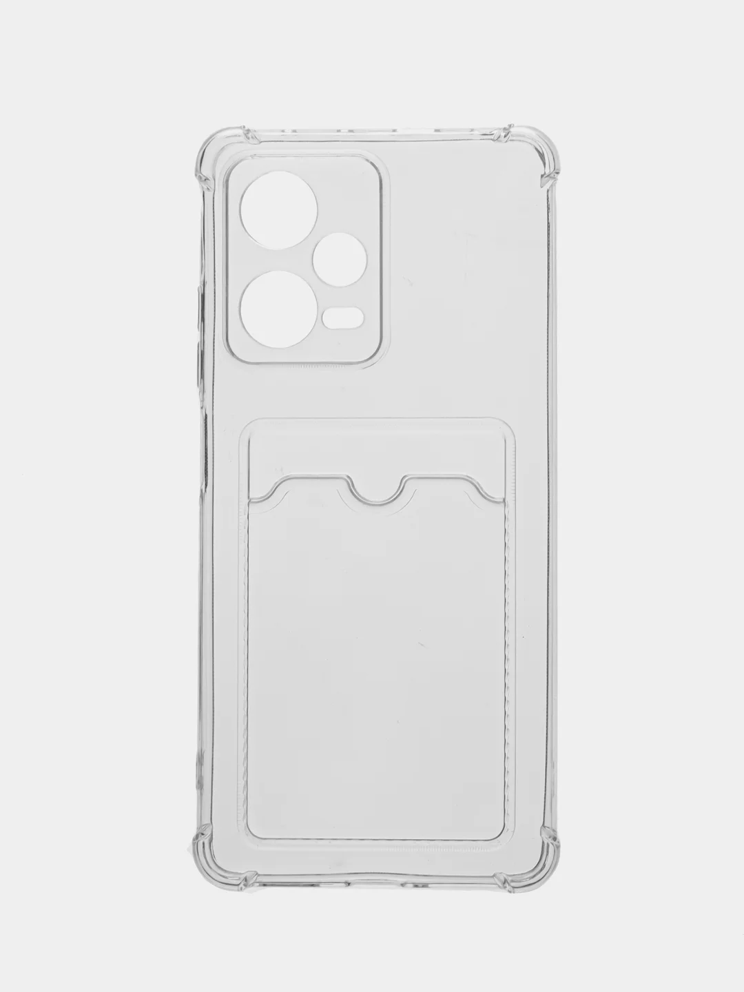 Прозрачный силиконовый чехол для Xiaomi Redmi Note 12 Pro 5G, с карманом для карт, прозрачный