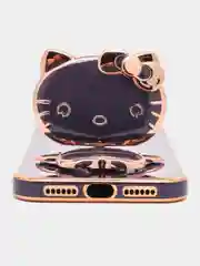 Фиолетовый чехол на айфон iPhone XR, 11, 12, 13, 14 Pro Max Хелло Китти с зеркалом