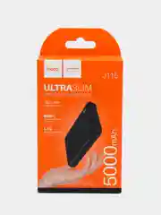 Черный внешний аккумулятор Hoco J115, 2 USB, micro, Type-C, 5000 mAh