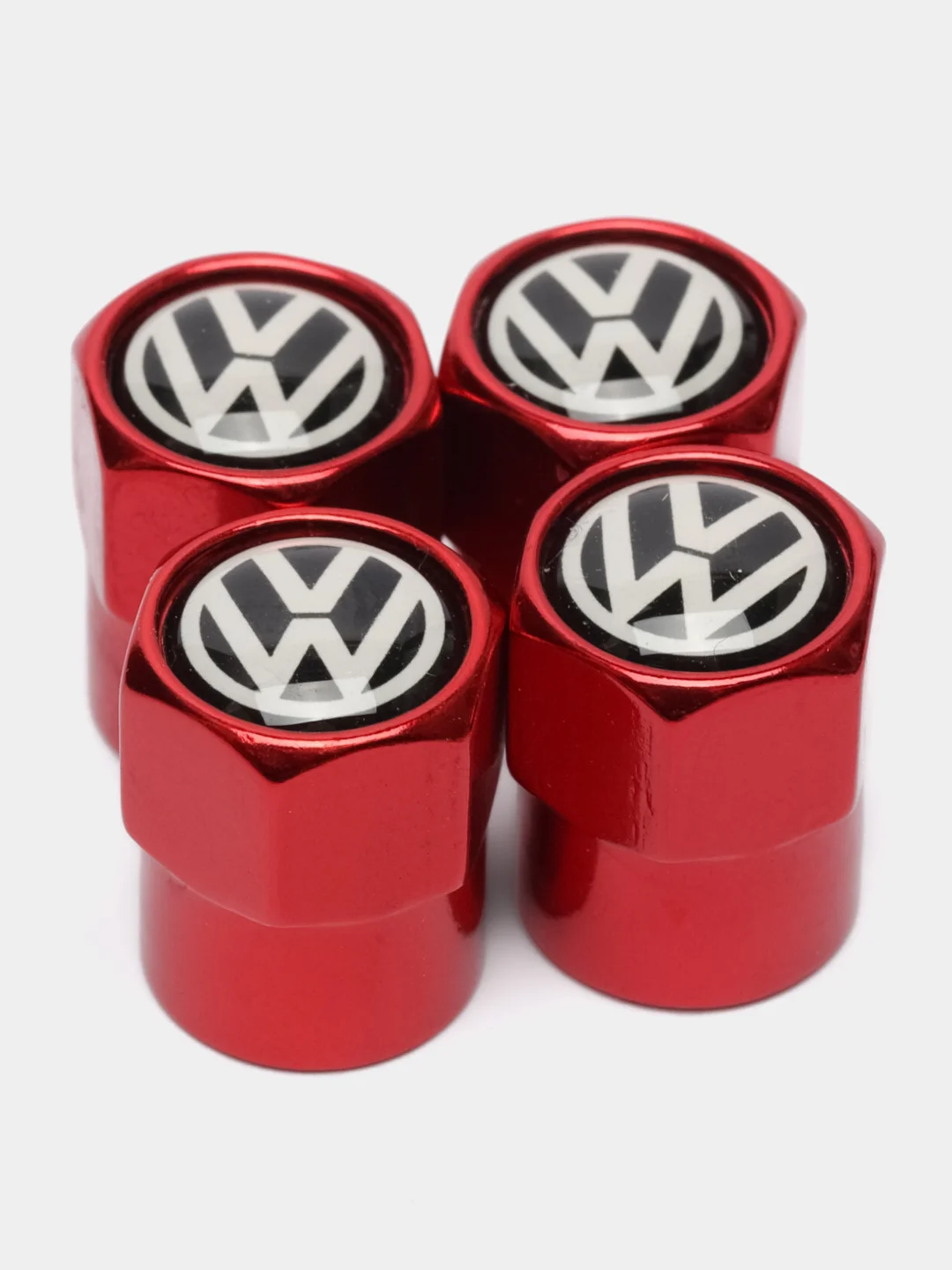 Красный колпачки для колес, на ниппель авто, с логотипом Volkswagen, 4 штуки