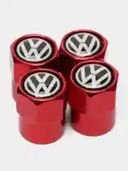 Красный колпачки для колес, на ниппель авто, с логотипом Volkswagen, 4 штуки