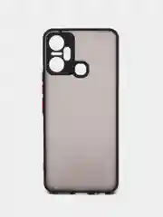 Черный чехол Infinix Smart 6 Plus Инфиникс Смарт 6 Плюс, пластиковый матовый с цветными кнопками