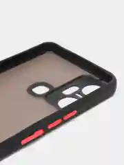 Черный чехол Infinix Smart 6 Plus Инфиникс Смарт 6 Плюс, пластиковый матовый с цветными кнопками