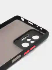 Угольный чехол Xiaomi Redmi Note 10 Pro, Редми Нот 10 Про, пластиковый матовый с цветными кнопками