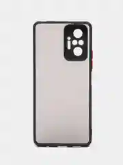 Угольный чехол Xiaomi Redmi Note 10 Pro, Редми Нот 10 Про, пластиковый матовый с цветными кнопками