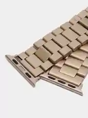 Светло-жёлтый блочный металлический ремешок для Apple Watch стальной