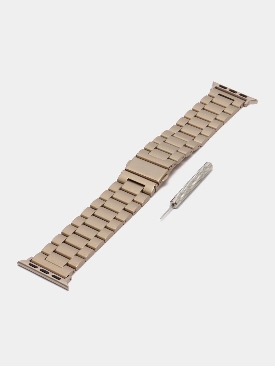 Светло-жёлтый блочный металлический ремешок для Apple Watch стальной