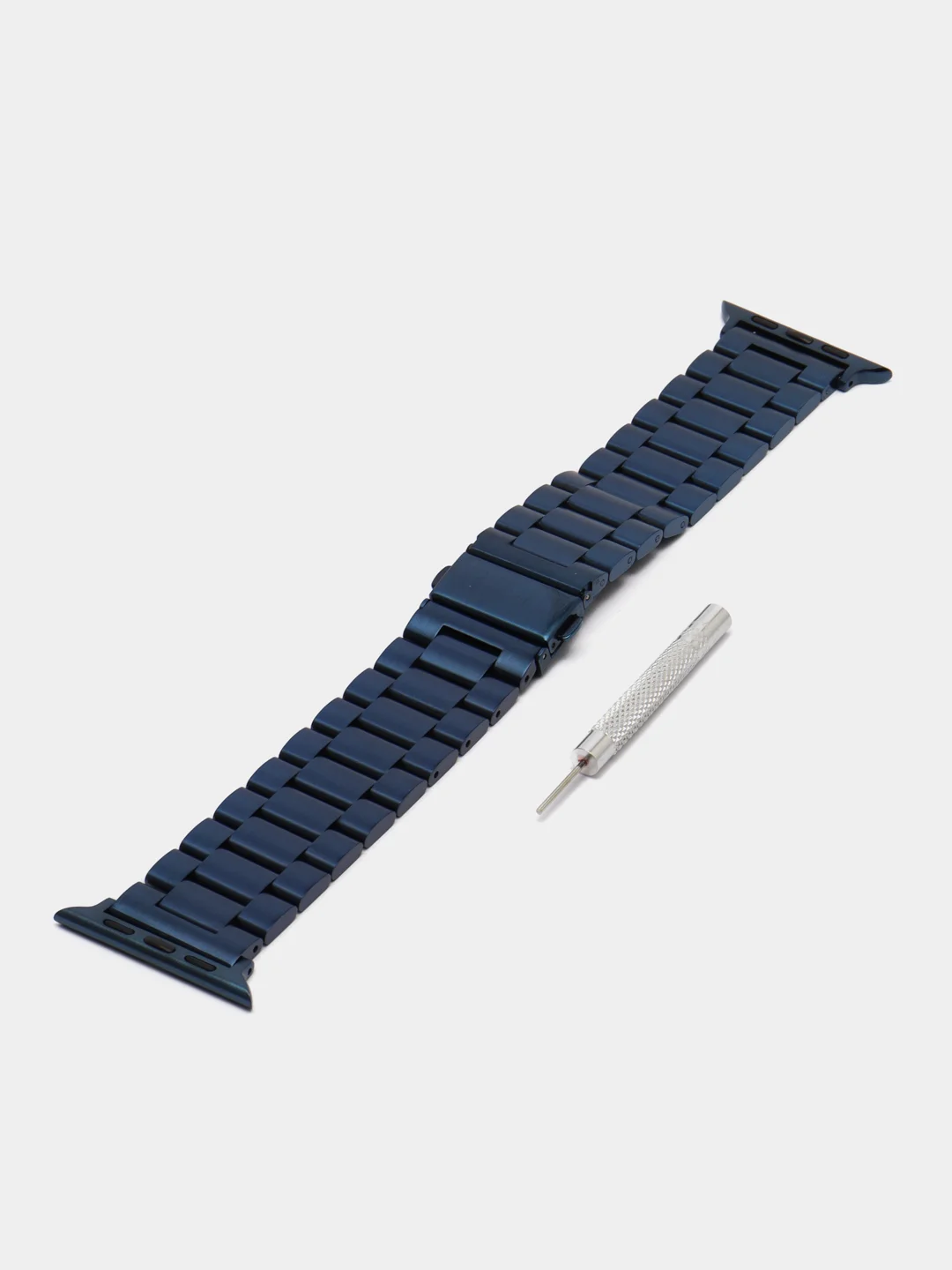 Темно-синий блочный металлический ремешок для Apple Watch стальной