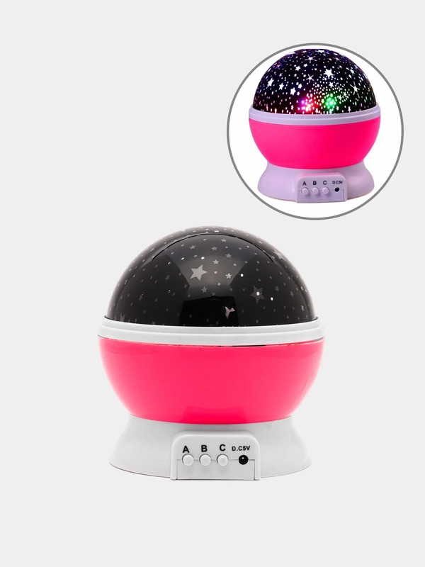 Ночник "Звездное небо" Star Master Dream rotating projection, розовый