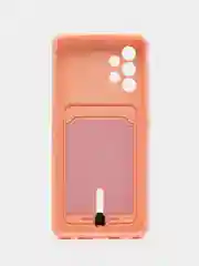 Пудровый силиконовый противоударный чехол для Samsung Galaxy А32 4G (Самсунг А32 4G), с карманом