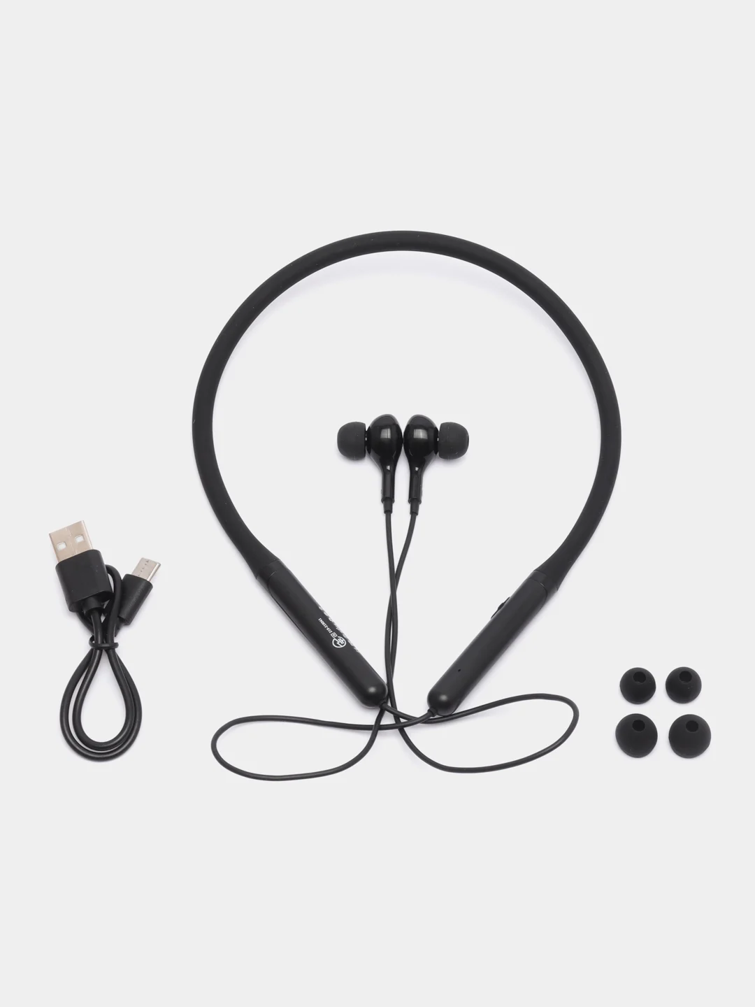 Черный наушники спортивные беспроводные, с креплением на шею, Bluetooth гарнитура, для спорта