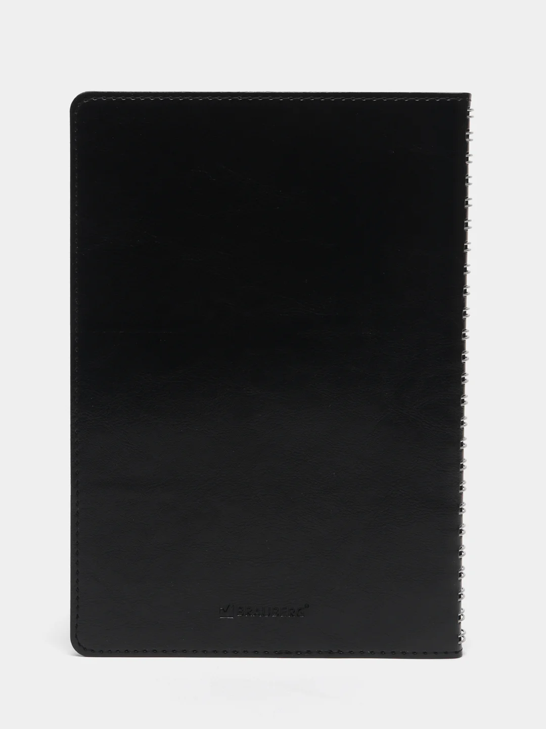 Тетрадь А5 (148x218мм), BRAUBERG Office PRO, под кожу, гребень, 80л, черная, 111046