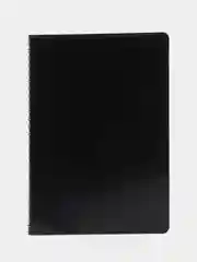 Тетрадь А5 (148x218мм), BRAUBERG Office PRO, под кожу, гребень, 80л, черная, 111046