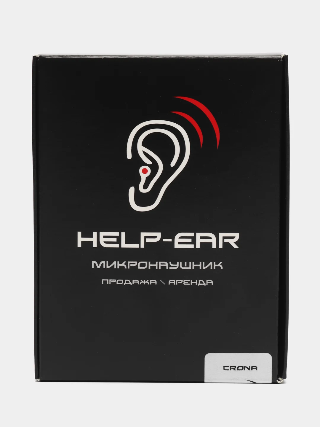 Черный микронаушник магнитный Help-Ear Crona проводной, на батарейке