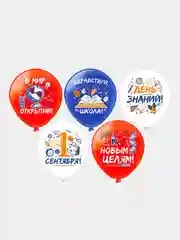 Белый воздушные шары 1 сентября, День Знаний, 5 шт