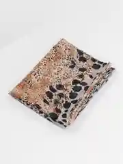 Песочный хаки платок леопардовый / Женский платок на голову, шею, плечи, сумку / Легкий шарф