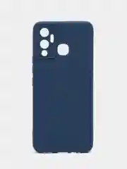 Темно-синий чехол силиконовый, матовый, для Infinix Hot 12i
