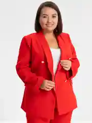 Красный костюм брючный классический женский, большие размеры