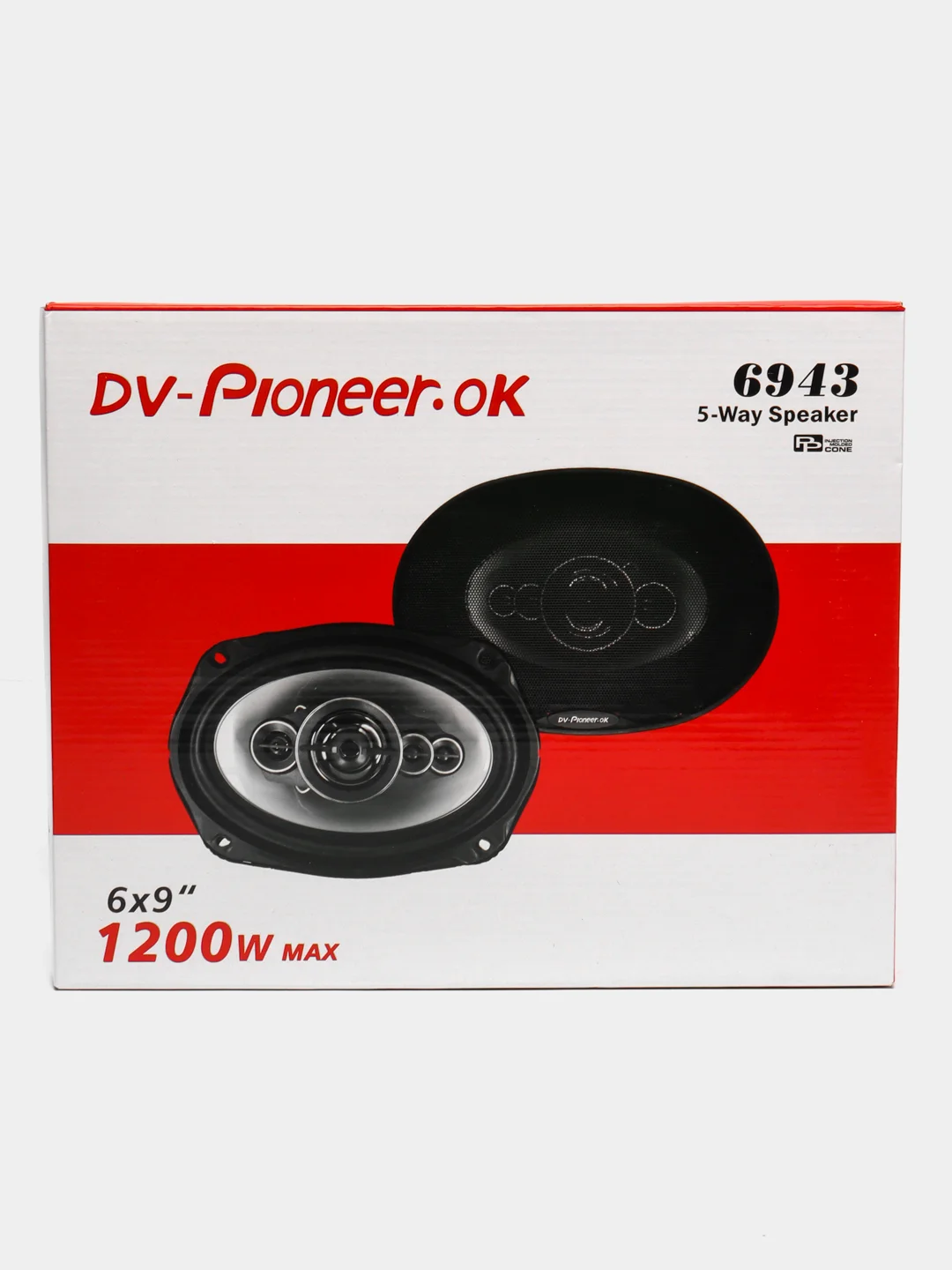 Автомобильные колонки DV-Pioneer.ok 6943, комплект 2 шт, 163мм*237 мм, 6*9 дюймов, 1200 Вт