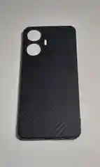 Черный чехол карбон REALME C55 с защитой камеры