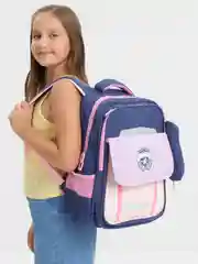 Лавандовый школьный рюкзак с пеналом