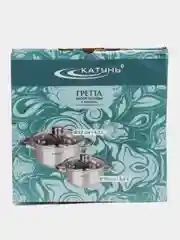 Набор кастрюль Катунь Гретта КТ04-F, 4пр.  (2,2л + 4,2л)