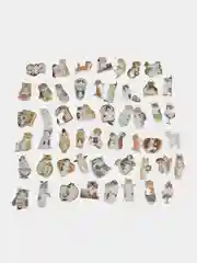 Бежевый стикеры с котятами, набор из 50 штук