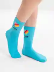 Лазурный носки женские, плотные, высокие, с ярким принтом Likee, Morrah