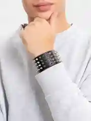 Браслет с шипами широкий, 4 ряда