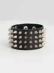 Браслет с шипами широкий, 4 ряда