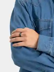 Багровый кольцо мужское, стальное