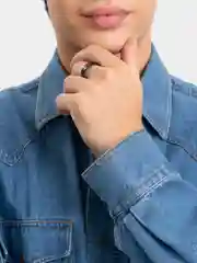 Багровый кольцо мужское, стальное