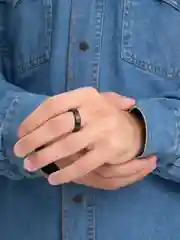 Багровый кольцо мужское, стальное