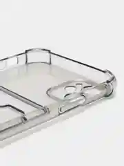 Черный чехол iPhone 15/14/13/12/11/Pro/Max/Plus/Mini/XR/Xs/6/8/7SE с карманом для карт прозрачный