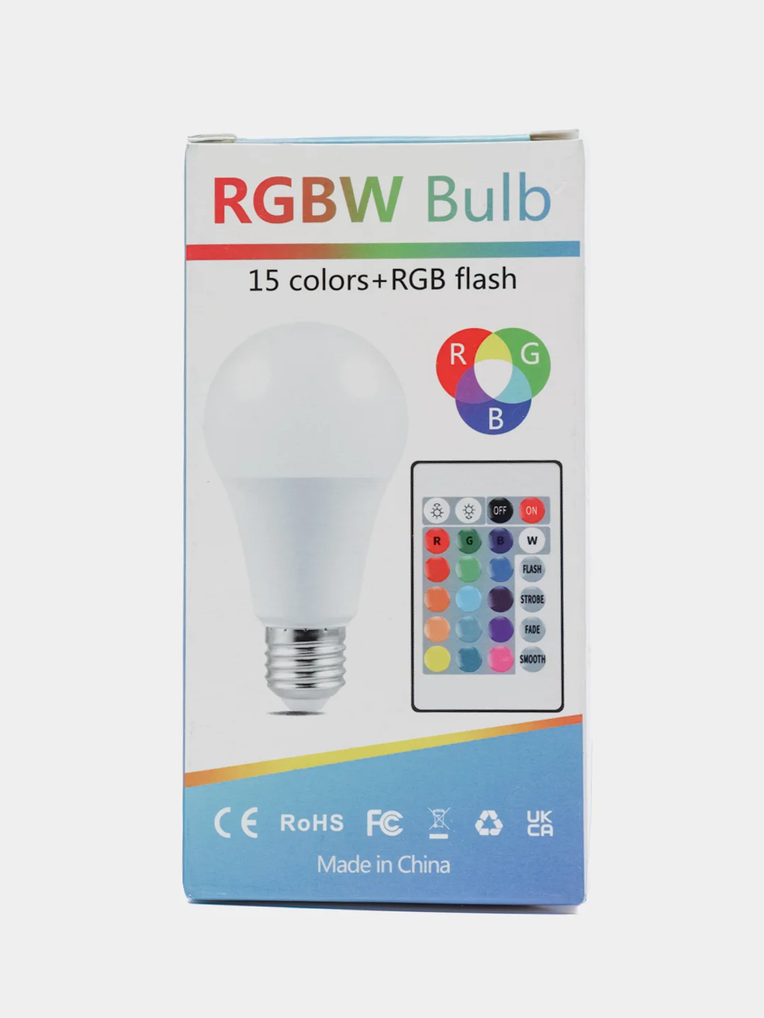 Белый светодиодная лампочка RGB+W, с пультом ДУ
