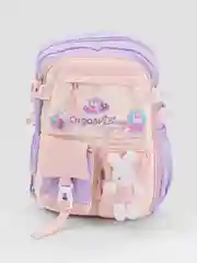 Лавандовый школьный рюкзак для девочек с мягкой игрушкой