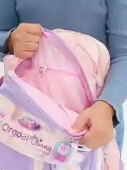 Розовый школьный рюкзак для девочек с мягкой игрушкой